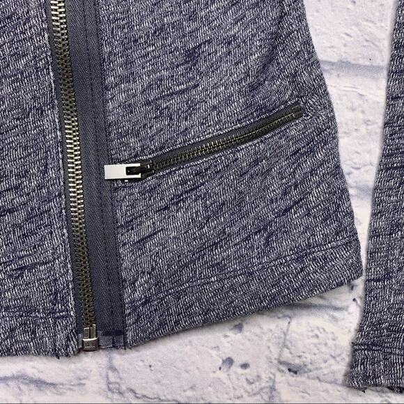 Gap Zip Up Moto Jacket in Heathered Blue - Picture 3 of 9